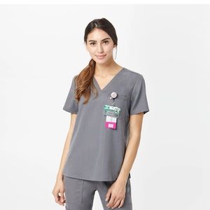 Mediclo Grey Sal Top and Catalina jogger scrub set